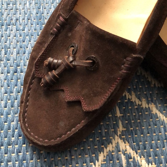 Tod’s Brown Leather Tassel Driving Shoes Women’s Sz. 39/9 - Picture 2 of 9